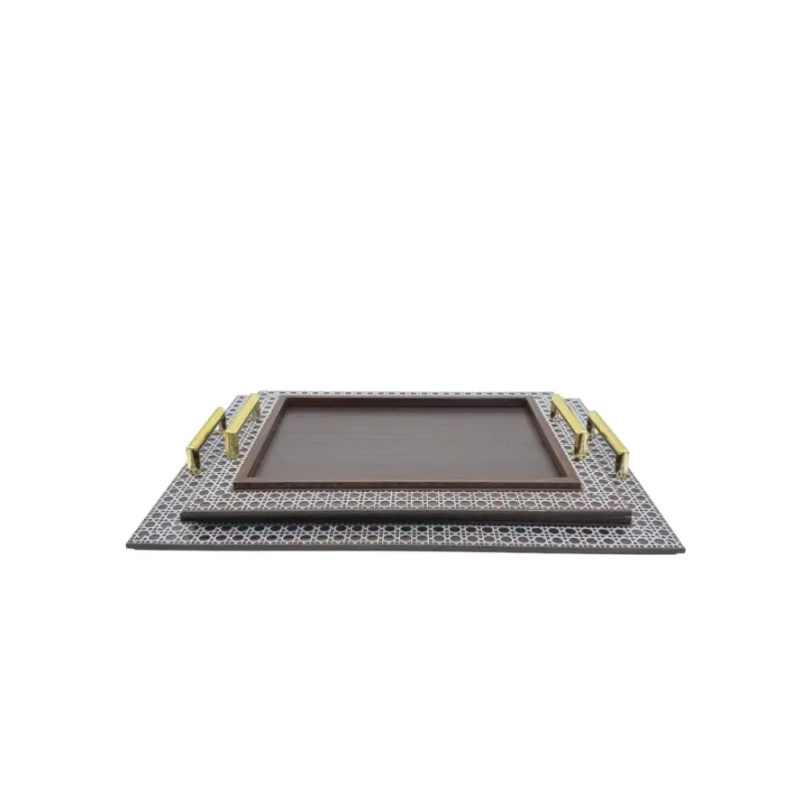 طقم صواني خشب نقشة سوري /2 سفح 5-400