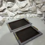 طقم صواني خشب نقشة سوري /2 سفح 5-400